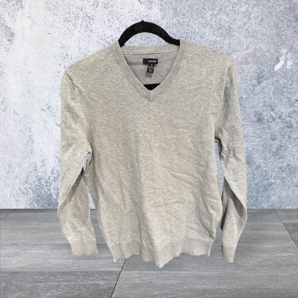 Alfani Gray V-Neck Sweater